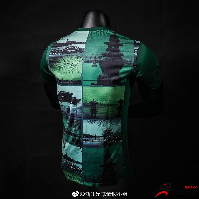 浙江绿城新赛季球衣出炉，球衣印有多个西湖美景