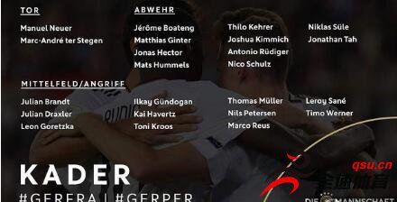 萨内重新被选进德国队的大名单