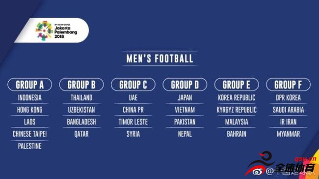 印尼亚运会男足比赛再次进行补充抽签