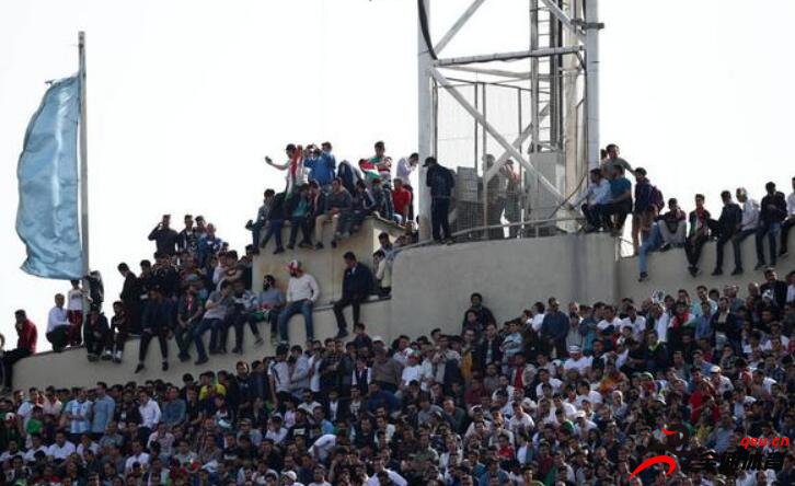 阿扎迪体育场外爬满伊朗球迷