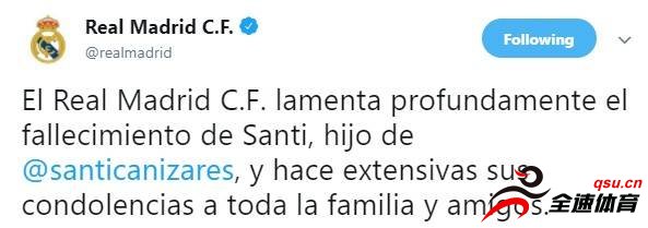 前西班牙国门卡尼萨雷斯五岁的儿子Santi因病去世