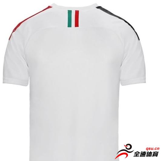 AC米兰19-20赛季的客场球衣以纯白为底色