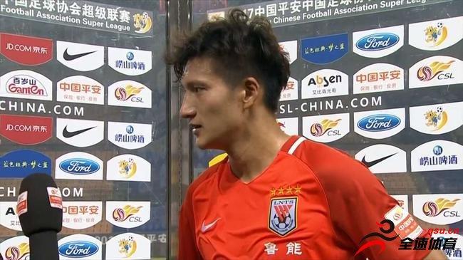 中超联赛第16轮：姜嘉俊赛后接受场边媒体采访