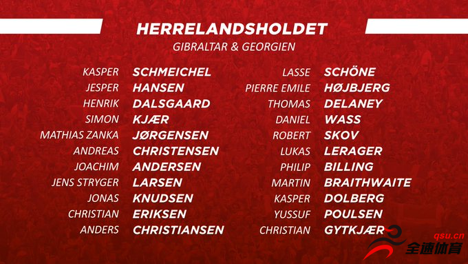 丹麦国家队公布了最新一期的国家队大名单
