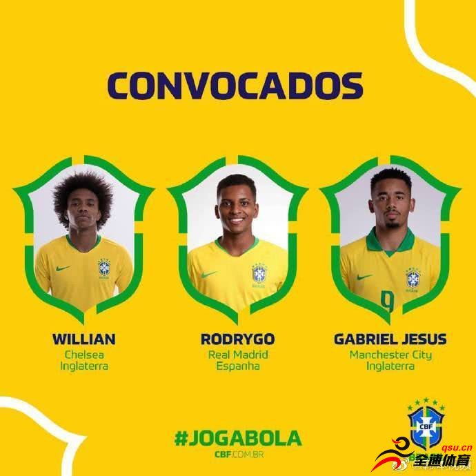 巴西国家队公布最新一期名单，内马尔受伤缺席