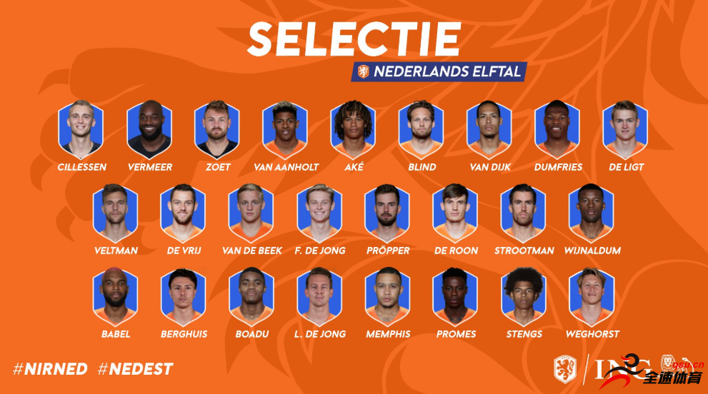 荷兰公布新一期国家队大名单，德利赫特入选