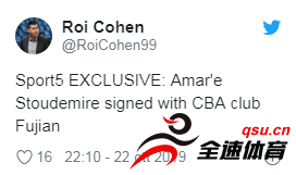 前NBA球星阿马雷-斯塔德迈尔已与CBA福建队签约