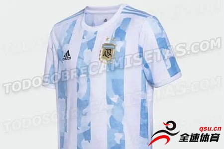 阿根廷国家队2020-2021年主场球衣谍照